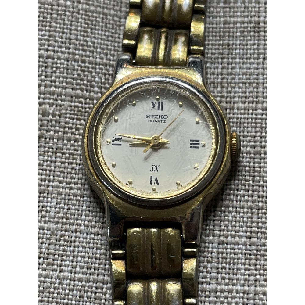Seiko Quartz V401-0511 Women's Gold Tone Dress Watch Japan Made Parts Repair